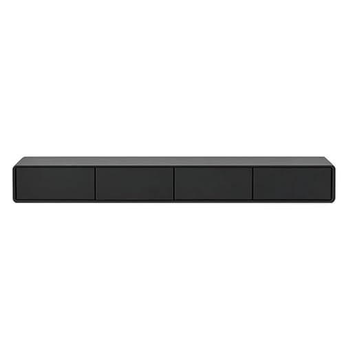 HGFVNFVKHA Tv Board aus Massivholz mit Aufbewahrungsschubladen, Hängendes Fernsehregal, Großer Fernseher Schrank Geeignet für Schlafzimmer und Wohnzimmer(Black,78.7in/200cm) von HGFVNFVKHA