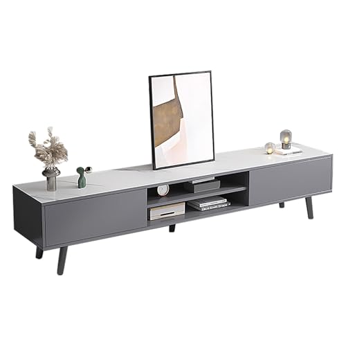 Leichter Luxus TV Board, Schieferarbeitsplatten TV Möbel für Wohnzimmer, Glatte und Verschleißfeste Oberfläche, TV Board mit Schubladen und Regal zur Aufbewahrung(Multi-colored,63.0in/160cm) von HGFVNFVKHA