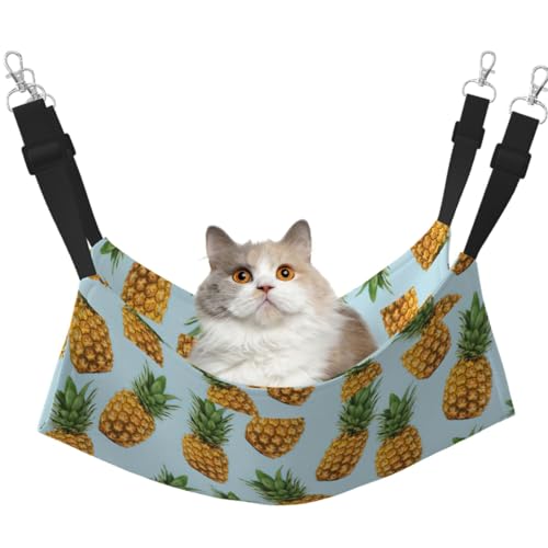 Ananas Hängende Haustierhängematte mit verstellbaren Gurten und Metallhaken, doppelseitiges Bett von HGFVY