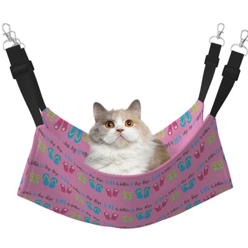 Flip Flops Kalligraphie Strandschuhe Hängende Haustierhängematte mit verstellbaren Riemen und Metallhaken, doppelseitiges Bett Flip Flops Kalligraphie Strandschuhe Hängende Haustierhängematte mit verstellbaren Riemen und Metallhaken, doppelseitiges Bett von HGFVY