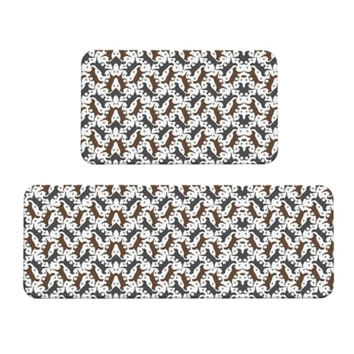Trotting Küchenteppich, flach, beschichtet, Motiv Retrievers Pfote, Weihnachten, rutschfest, Küchenmatten für Boden, Waschküche, 2 Stück Trotting Küchenteppich, flach, beschichtet, Motiv Retrievers Pfote, Weihnachten, rutschfest, Küchenmatten für Boden, Waschküche, 2 Stück von HGFVY