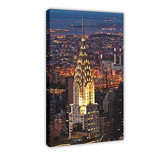 Chrysler Building in New York Leinwandposter Wandkunst Dekor Druck Bild Gemälde für Wohnzimmer Schlafzimmer Dekoration Rahmen: 30 x 45 cm von HGFYH
