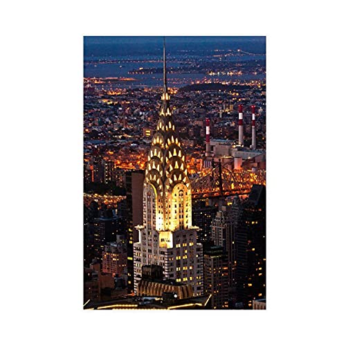 Leinwandposter Chrysler Building in New York, Schlafzimmer, Dekoration, Sportlandschaft, Büro, Raumdekoration, Geschenk, ungerahmt: 60 x 90 cm von HGFYH