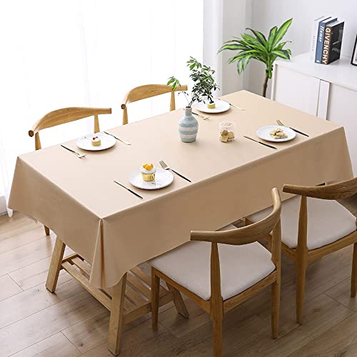 Tischdecke Outdoor,Nordic Soild Minimalismus Tischdecke Abwischbar Apricot Pastoral Tischdecke Tischdecke Auslaufsicher Hochzeit Party Essen Bankett Picknick Küche Tischdekoration,140Cm×220Cm von HGJH