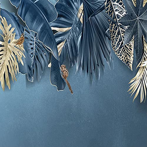 Wandtapete,Moderne Blaue Monstera-Palmenblatt-Pflanze, Einfacher Druck, Große Selbstklebende Tapete, Abziehbar Und Aufklebbar, Kontaktpapier, Vinyl-Wandbild, Geeignet Für Dekoratives Schlafzimmer, W von HGJH