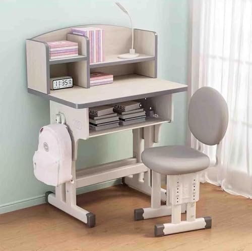 HGJHJJHK Einstellbarer Höhe für Studienschreibtisch mit Stuhl -Zeichnungstisch mit Verbindung 、 Speicherschublade Multi -Funktion -Schreibtisch mit einstellbarem Stuhl, Holz, Holz von HGJHJJHK