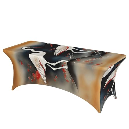 HGKHadc Two Japanese Cranes flying traditional painting Print Essential Rectangular Elastic Table Cover Washable Wrinkle Resistant Tablecloth HGKHadc Two Japanese Cranes flying traditional painting Print Essential Rectangular Elastic Table Cover Washable Wrinkle Resistant Tablecloth von HGKHadc