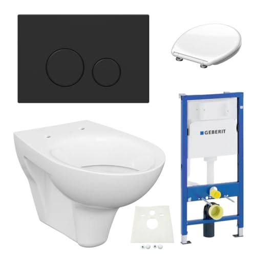 Duofix Spülkasten Drückerplatte schwarz matt Comfort Design WC Komplettset von HGMBAD