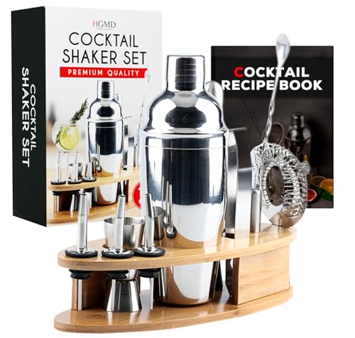 HGMD Cocktail Set - 18-teiliges Set - Cocktail Shaker Set (750ml) - Cocktail Shaker Set - Inklusive Rezeptheft von HGMD