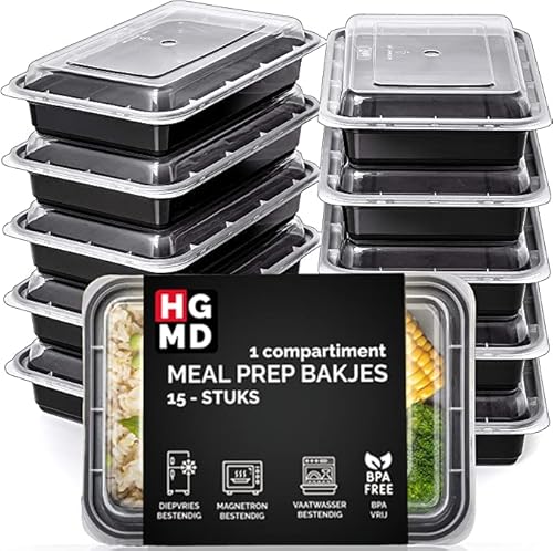 HGMD Meal Prep Trays - 15 Stück - 1 Fach - Lunchbox - Gefrierschalen - Frischhalteboxen - Kunststoff-Frischhaltebox - 1L - BPA frei HGMD Meal Prep Trays - 15 Stück - 1 Fach - Lunchbox - Gefrierschalen - Frischhalteboxen - Kunststoff-Frischhaltebox - 1L - BPA frei von HGMD