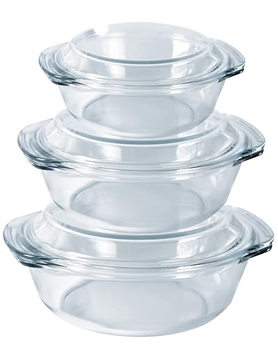 HGMD Ofenschalen Set - 3 teilig - 700 ML - 1500 ML - 2000ML - Rund - Spülmaschinenfest HGMD Ofenschalen Set - 3 teilig - 700 ML - 1500 ML - 2000ML - Rund - Spülmaschinenfest von HGMD