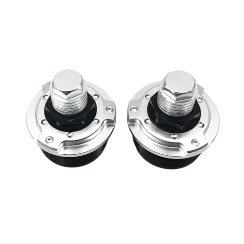 HGNMPGVVTZ Lenkungsdämpfer Für Y&amaha YZF R15 V3 2017 2018 2019 2020 Abdeckkappe Motorrad-Stoßdämpfer Federvorspannung Gabelschrauben(Silber) von HGNMPGVVTZ