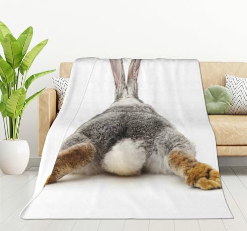 HGOD DESIGNS Isolierte Decke mit grauem Kaninchen, weich, bequem, für Sofa, Stuhl, Bett, Büro, 130 x 150 cm von HGOD DESIGNS