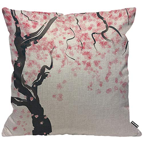 HGOD DESIGNS Kissenbezug, japanischer Kirschblütenbaum, Wurfkissenbezug für Herren/Damen, Wohnzimmer, Schlafzimmer, Sofa, Stuhl, 45 x 45 cm von HGOD DESIGNS