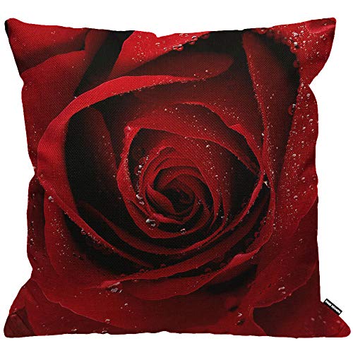 HGOD DESIGNS Kissenbezug, rote Rose, Kissenbezug, Heimdekoration für Männer/Frauen, Wohnzimmer, Schlafzimmer, Sofa, Stuhl, 45 x 45 cm von HGOD DESIGNS