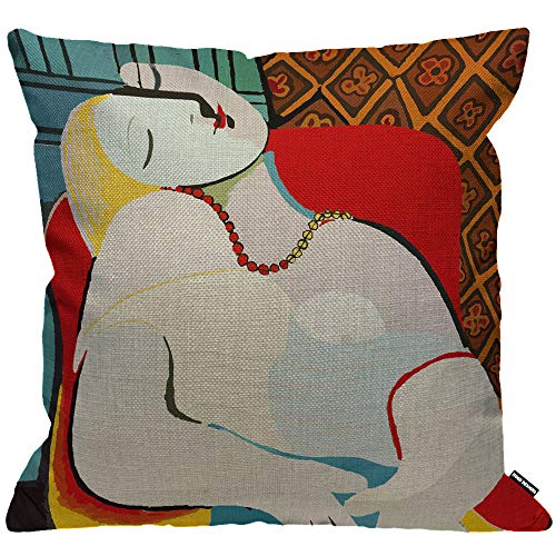 HGOD DESIGNS Kissenbezug Picasso Le Reve Der Traum Malerei Kissenhülle Haus Dekorativ Für Männer/Frauen/Jungen/Mädchen Wohnzimmer Schlafzimmer Sofa Stuhl Kissenbezüge 45X45cm von HGOD DESIGNS