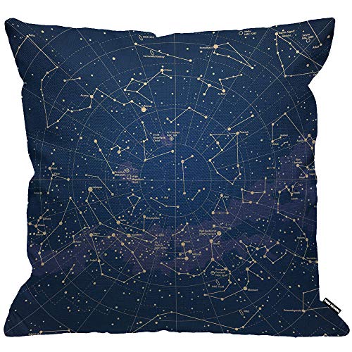 HGOD DESIGNS Kissenbezug mit Sternenkarte, Stadtlicht, Sternbild im Nachthimmel, Wurfkissenbezug für Herren/Damen, Wohnzimmer, Schlafzimmer, Sofa, Stuhl, 45 x 45 cm von HGOD DESIGNS