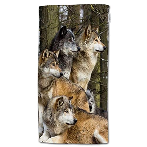 HGOD DESIGNS Wolf Handtücher Gruppen von Wolfs Wildtier-Design weiches Handtuch für Badezimmer Küche Yoga Gym dekorative Handtücher 38,1 x 76,2 cm von HGOD DESIGNS