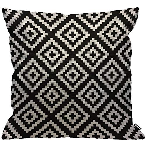 HGOD Designs Kissenbezug, geometrisch, abstrakt, dekorativ, für Männer/Frauen, Wohnzimmer, Schlafzimmer, Sofa, Stuhl, 45 x 45 cm, Schwarz und Weiß von HGOD DESIGNS