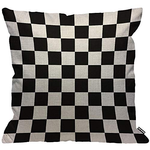 HGOD DESIGNS Schachbrett-Kissenbezug, schwarz und weiß, abstrakt, abwechselnd, kariert, Kissenbezug für Männer/Frauen, Wohnzimmer, Schlafzimmer, Sofa, Stuhl, 45 x 45 cm von HGOD DESIGNS