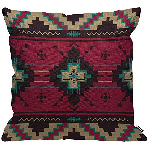 HGOD Designs Kissenbezug mit ethnischem Muster, Aztekenmuster, Heimdekoration, für Wohnzimmer, Schlafzimmer, Sofa, Stuhl, 45 x 45 cm von HGOD DESIGNS