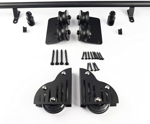 HGOuhK Rollleiter-Hardware-Kit Bibliotheksleiter Mobiles Leiterschienen-Kit, Mobile Leiter-Hardware, ideal for den Heim- oder Bürogebrauch für Schiebetür(10ft/300cm Track kit) von HGOuhK