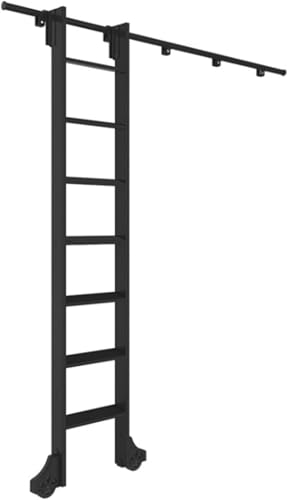 HGOuhK Rollleiter-Hardware-Kit Schiebeleiter-Hardware-Kit ， for einfachen Zugriff und stilvolle Bibliotheksgestaltung Schiebetür(13ft/400cm Track kit) von HGOuhK