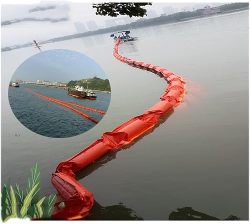 HGOuhK Stück Sandsäcke Barriereflut, PVC-Ölzaun, PVC-Float-Ölrückhaltesperre, Flusssee, schützt das Wasser und verhindert Verschmutzung Hochwasserschutzbarrieren(1.5X10M) von HGOuhK