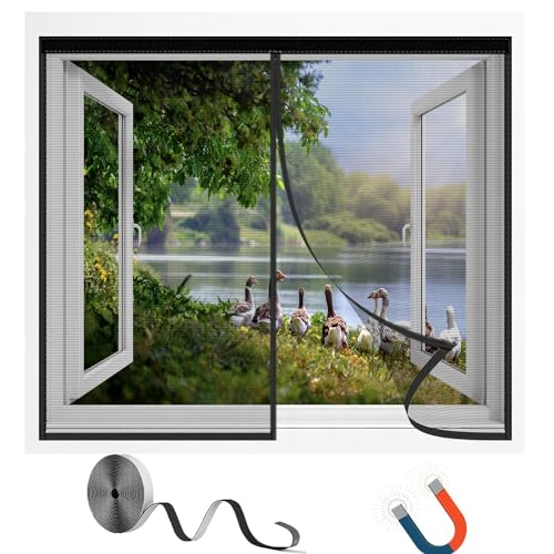 HGPFCB Magnet Fliegengitter Fenster,Magnet Fliegengitter Tür Insektenschutz, Fliegenvorhang Moskitonetz Fenster, Einfach Zu Montieren, Für Alle Fenster, Magnetvorhang ist Ideal Für die Balkonfenste von HGPFCB