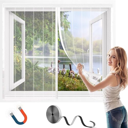 HGPFCB Magnetische Fliegengitter Für Fenster,Mückenschutz für Fenster,Magnetische Fliegengitter FüR Fenster Insektenschutz Vorhang Fenster, schließt automatisch für Alle Arten von Fenstern von HGPFCB