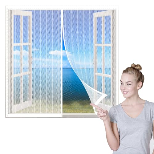 Magnet Fliegengitter Fenster,Magnetisches Bildschirmfenster, Strapazierfähige Selbstversiegelnde Anti-Moskito-Vorhang Ohne Bohren Magnetischer Moskitonetz, Automatisches SchließEn, für Fenster TüRen von HGPFCB