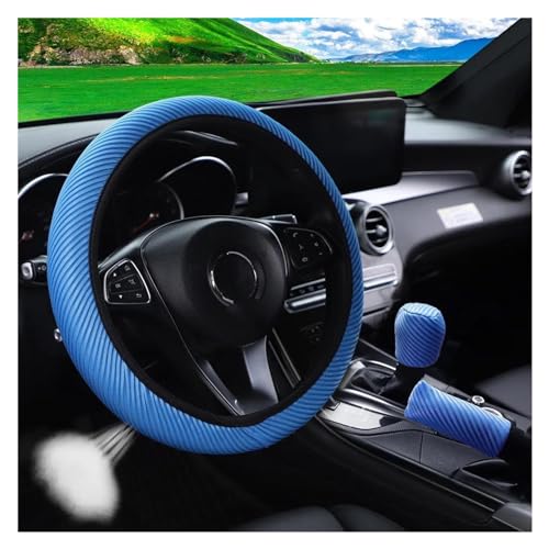 Auto Lenkradbezug 3 Stück Auto-Lenkradbezug Vier Jahreszeiten Universelle Abdeckung Auto-Innenausstattung Zubehör Auto-Werkzeug Auto Lenkradschale(BLUE-3PCS) von HGPVPKZAZD