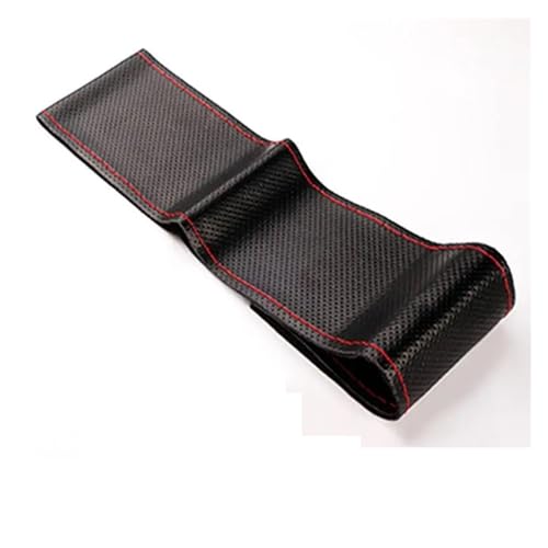 Auto Lenkradbezug 38 Cm 15 Zoll Auto-Lenkrad-Abdeckung Geflecht-Abdeckung Weich Rutschfest Auto-Innenraum-Zubehör-Sets Auto Lenkradschale(B-BLACK-RED) von HGPVPKZAZD