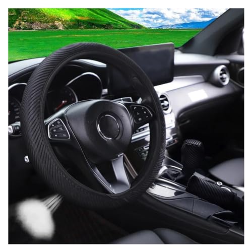 Auto Lenkradbezug Auto-Lenkrad-Abdeckung Auto-Innenausstattung Vier Jahreszeiten Universal-Zubehör Auto-Werkzeug Auto Lenkradschale(BLACK-3PCS) von HGPVPKZAZD