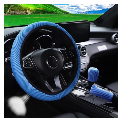 Auto Lenkradbezug Auto-Lenkrad-Abdeckung Auto-Innenausstattung Vier Jahreszeiten Universal-Zubehör Auto-Werkzeug Auto Lenkradschale(BLUE-3PCS) von HGPVPKZAZD