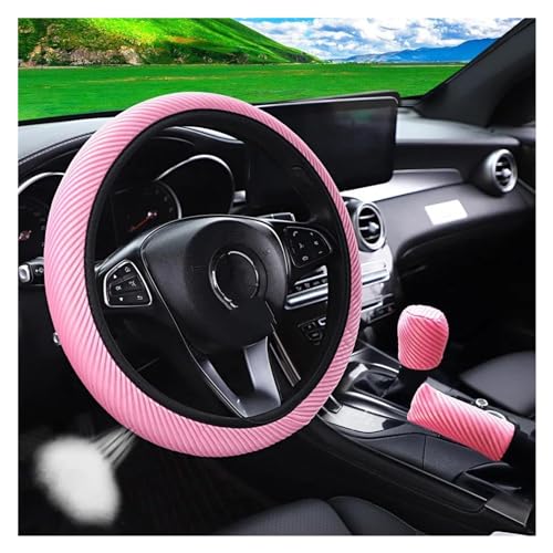 Auto Lenkradbezug Auto-Lenkrad-Abdeckung Auto-Innenausstattung Vier Jahreszeiten Universal-Zubehör Auto-Werkzeug Auto Lenkradschale(PINK-3PCS) von HGPVPKZAZD