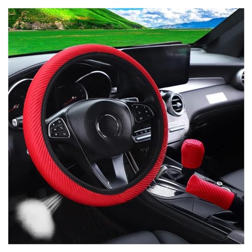 Auto Lenkradbezug Auto-Lenkrad-Abdeckung Auto-Innenausstattung Vier Jahreszeiten Universal-Zubehör Auto-Werkzeug Auto Lenkradschale(RED-3PCS) von HGPVPKZAZD