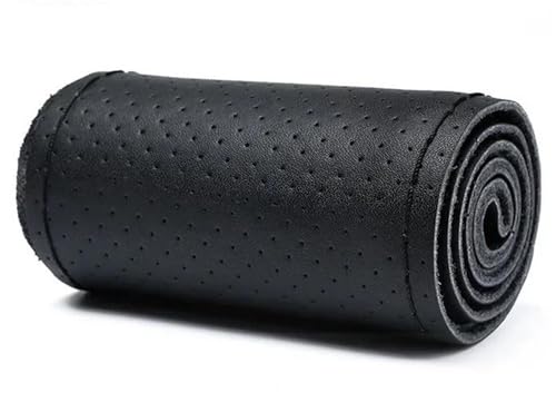 Auto Lenkradbezug LKW 42CM 45CM 47CM 50CM Lederlenkradabdeckung Rutschfeste Atmungsaktive Busauto-Lenkradabdeckung Geflecht Auto Lenkradschale(All Black-50CM) von HGPVPKZAZD