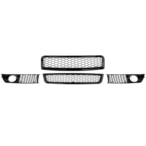 Kühlergrill Vorne Für A4 Für B6 2002-2005 Schwarzer Vorderer Oberer Unterer Grill + Nebelscheinwerfergitter-Netz-Mittelunternetz-Zubehör Frontgrill Rahmen Kühlergrill Vorne Für A4 Für B6 2002-2005 Schwarzer Vorderer Oberer Unterer Grill + Nebelscheinwerfergitter-Netz-Mittelunternetz-Zubehör Frontgrill Rahmen von HGPVPKZAZD