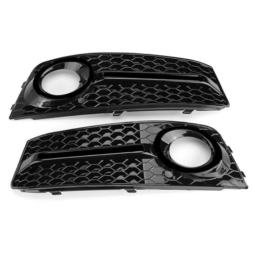 Kühlergrill Vorne Für A4 Für B8 2009-2011 Standard Stoßstange Nebelscheinwerfer Abdeckung Kühlergrill Chrom/Schwarz Auto Front Nebelscheinwerfer Mesh Grill Frontgrill Rahmen(Glossy Black) von HGPVPKZAZD