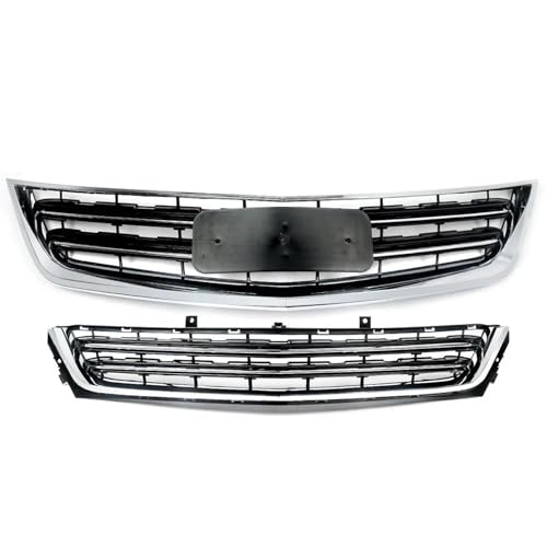 Kühlergrill Vorne Für Chevy Für Impala 2014-2020 2 Stück Frontstoßstange Oberer Unterer Gitter Chrom + Schwarzer Grill ABS Zubehör Frontgrill Rahmen von HGPVPKZAZD