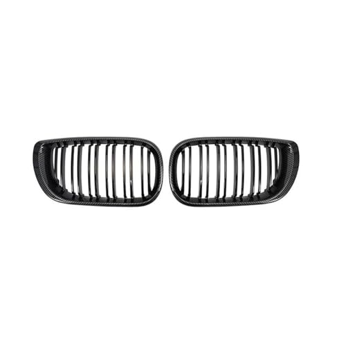 Kühlergrill Vorne Für E46 Für 3er 02-05 4-türiger Dual Line Grille Racing Grill Auto Frontstoßstangengitter Frontgrill Rahmen(Carbon Fiber) von HGPVPKZAZD
