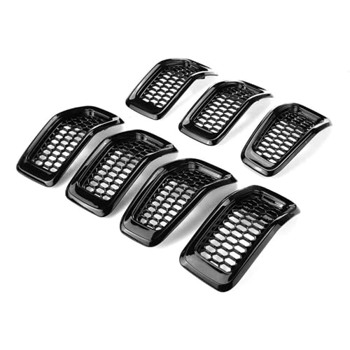 Kühlergrill Vorne Für Jeep Für Cherokee 2014 2015 2016 2017 2018 Frontschürze Kühlergrill Mesh Grill Abdeckung Trim Decor Frontgrill Rahmen(Glossy Black) von HGPVPKZAZD
