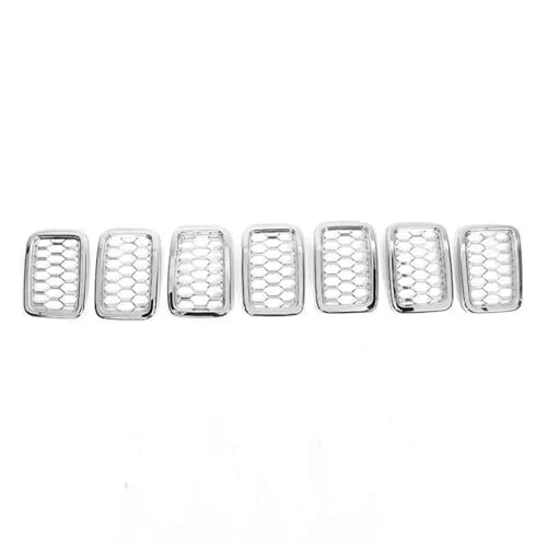 Kühlergrill Vorne Für Jeep Für Grand Für Cherokee 2014-2016 2017-2023 Autoaußenzubehör Auto-Kühlergrill-Netzdekorationsabdeckung Frontgrill Rahmen(2017UP Chrome) von HGPVPKZAZD