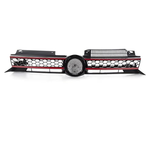 Kühlergrill Vorne Für Vw Für Golf 6 MK6 2009 2010 2011 2012 2013 Für GTI Style Center Grill Mesh Auto Frontstoßstange Kühlergrill Frontgrill Rahmen(Red Line) von HGPVPKZAZD