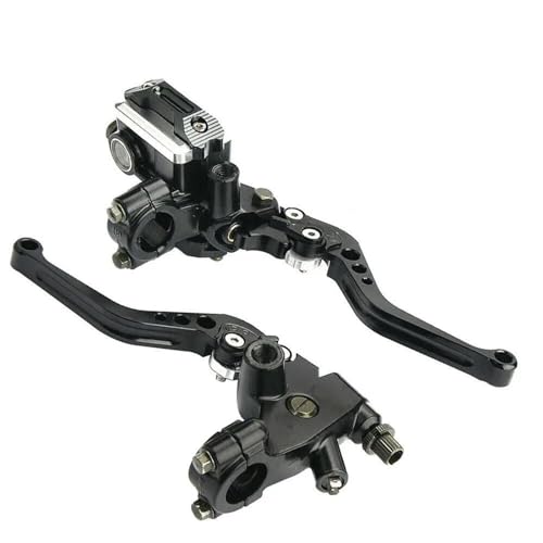 Kupplungs Bremshebel 1 Paar Universal 22 Mm 7/8 Zoll Motorrad-Hydraulikverstellung Bremskupplungs-Hauptzylinder-Reservoirhebel Motorrad Hebel Bremshebel(Black) von HGPVPKZAZD