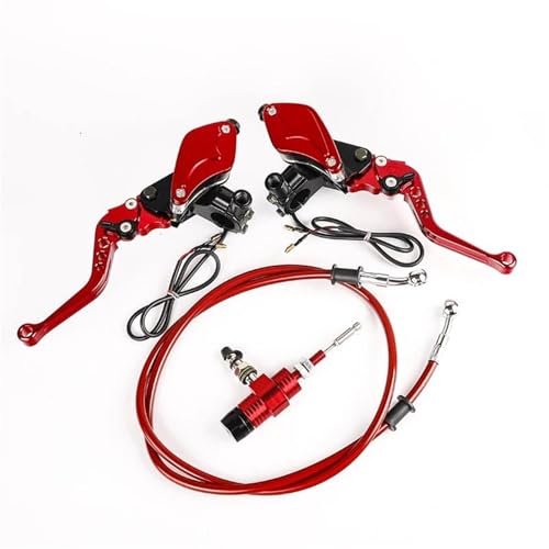 Kupplungs Bremshebel 7/8" 22 Mm Motorrad-Hydraulikkupplungssatz Hauptbremszylinder-Bremshebelsatz(Red set) von HGPVPKZAZD