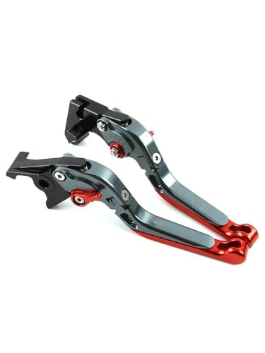 Kupplungs Bremshebel Aluminiumlegierung Bremskupplungshebel Griffhebel Für Cb750 Für Hornet 2023(Gray Red) von HGPVPKZAZD