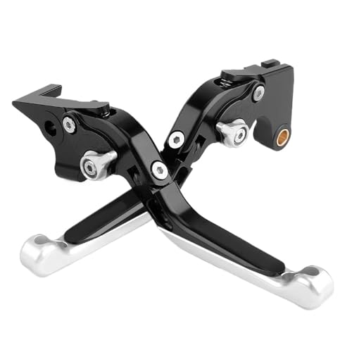 Kupplungs Bremshebel Für GSXS950 Für GSX-S950 Für GSXS 950 2021 2022 2023 Lenker Motorrad Bremse Kupplungshebel Einstellbar Faltbar(Black silver) von HGPVPKZAZD