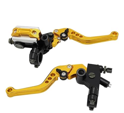 Kupplungs Bremshebel Für Kawasaki Motorrad Motorrad Bremse Kupplung Pumpe Stange Hydraulische Hauptzylinder Zubehör 7/8 "14mm Pist Motorrad Hebel Bremshebel(Golden) von HGPVPKZAZD